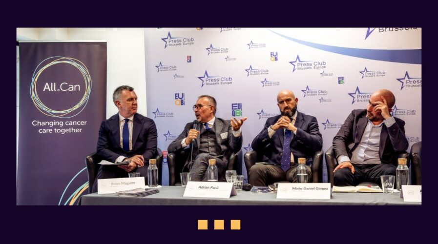 National Initiative representatives on a panel at the All.Can Global Dialogues 2026, The Press Club Brussels